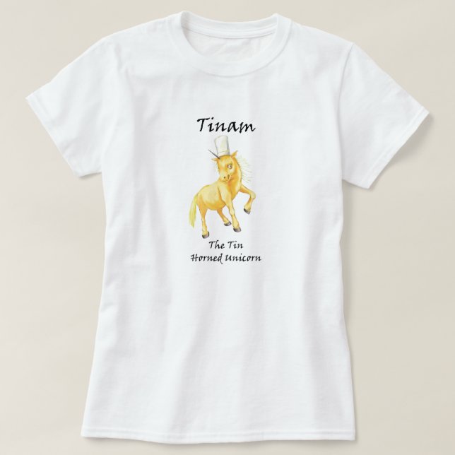 Tinam, La Camiseta De Unicornio Con Cabeza De Esta (Diseño del anverso)