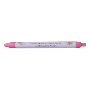 Tinta Azul Bolígrafo de bola floral rosa pastel personalizado
