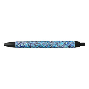 Tinta Azul Bolígrafo de diseño de mandala de lápiz de color a