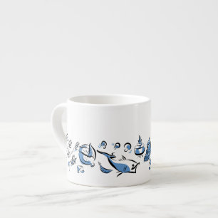 Tinta china que dibuja espresso o taza de té