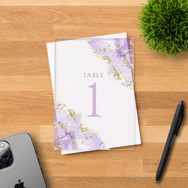 tinta lavanda Número de mesa 1 (Insitu (Tarjeta de Invitación))