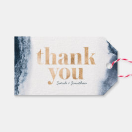 Tinta marina y Boda de oro Gracias etiquetas