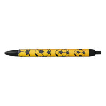 Bolígrafo amarillo personalizado de fútbol con tin