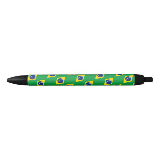 Tinta Negra Bolígrafo con bandera de Brasil
