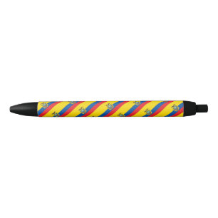 Tinta Negra Bolígrafo con bandera de Ecuador