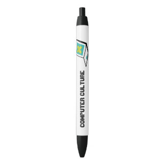 Tinta Negra Bolígrafo con borde negro de cultura informática, 