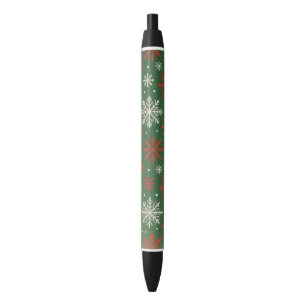 Tinta Negra bolígrafo con tema de copo de nieve de Navidad