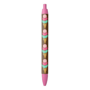 Tinta Negra Bolígrafo Cute Conos de Helado