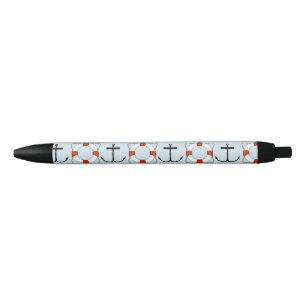 Tinta Negra Bolígrafo de anclajes y salvavidas