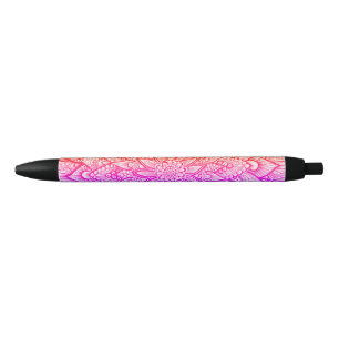 Tinta Negra Bolígrafo de diseño de mandala detallado multicolo