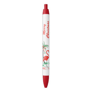 Tinta Negra Bolígrafo de flamenco rojo de Navidad Feliz Navida