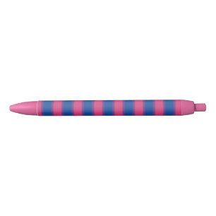 Tinta Negra Bolígrafo de franja estrecha de bandera bisexual