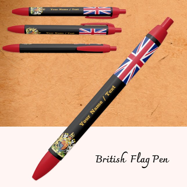 Tinta Negra Bolígrafo de la bandera británica, Reino Unido / b (Subido por el creador)