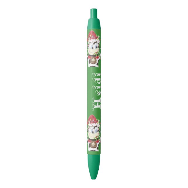 Tinta Negra Bolígrafo de navidad personalizado Snowbell (Frente vertical)