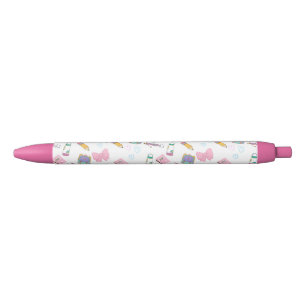 Tinta Negra Bolígrafo de Papelería Pastel y Gatos Kawaii Lindo