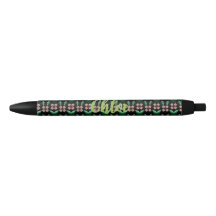 Bolígrafo de patrón botánico Emerald & Blush