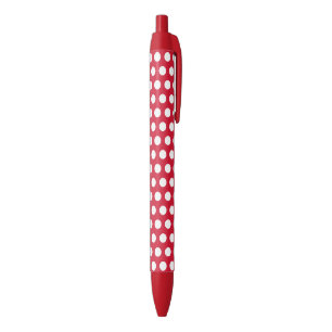 Tinta Negra Bolígrafo de regalo retro rojo con lunares para of