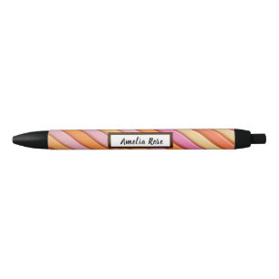 Tinta Negra Bolígrafo de resumen geométrico Pastel personaliza