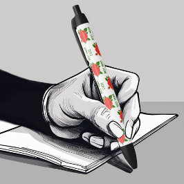 Tinta Negra Bolígrafo del Día de la Madre Rosas Rojas
