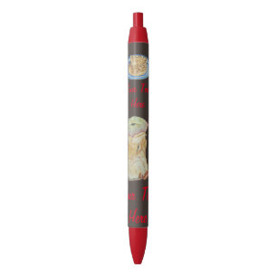 Tinta Negra bolígrafo divertido con núcleo de manzana, pastel