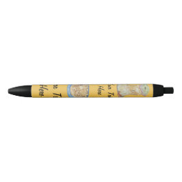 Tinta Negra bolígrafo divertido con núcleo de manzana, pastel 