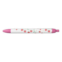 Bolígrafo Estético de Fresa Kawaii - Escuela Rosa