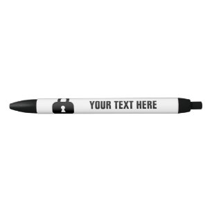 Tinta Negra Bolígrafo personalizado con diseño de candado clás