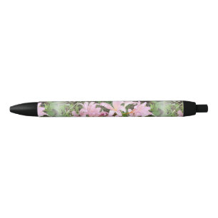 Tinta Negra Bolígrafo personalizado de lirio belladona rosa bo