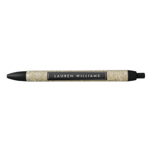 Tinta Negra Bolígrafo personalizado de Purpurina de oro