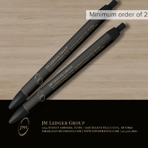 Tinta Negra Bolígrafo promocional de bolígrafo de oro negro pe