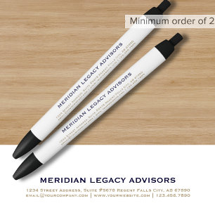 Tinta Negra Bolígrafo promocional de empresa personalizado