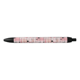 Tinta Negra Cuadrícula rosa retro y bolígrafo de arranque