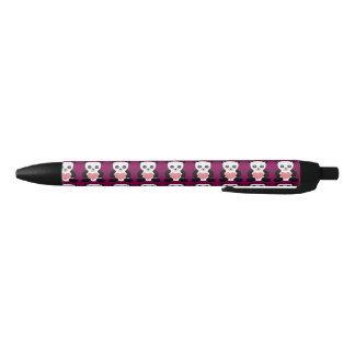 Tinta Negra Osito Panda con Bolígrafo de Corazón