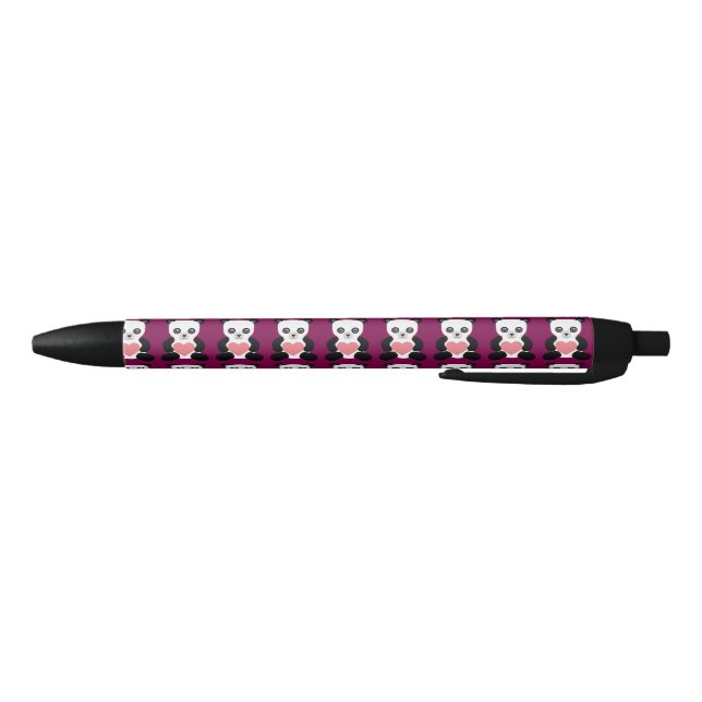 Tinta Negra Osito Panda con Bolígrafo de Corazón (Parte de abajo)