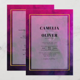 Tinta Púrpura Magenta Intenso INVITACIÓN de Boda
