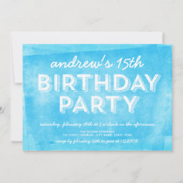 Tinta Rodada Azul Cualquier Invitación De Cumpleañ