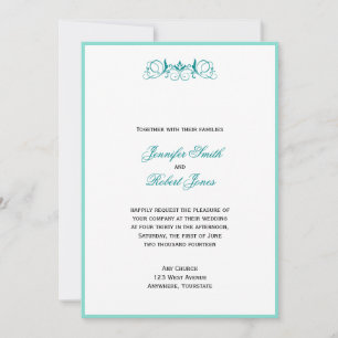Tinta Verde azulada con invitación a matrimonio co