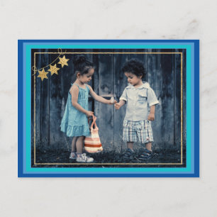 Tintas Hanukkah Gold/Blues estándar de postales