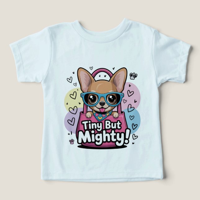 Tiny but Mighty Chihuahua  Toddler Tops & T-Shirts (Diseño delantero )