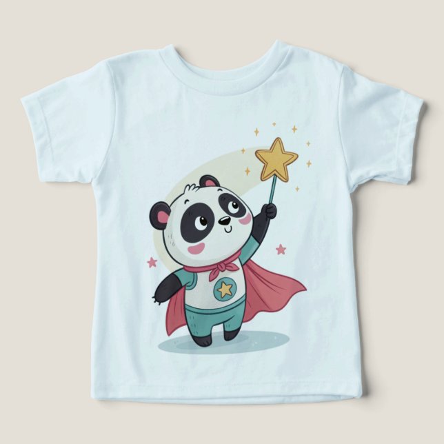 Tiny but Mighty – Superhero Panda Holding a Star  (Diseño delantero )