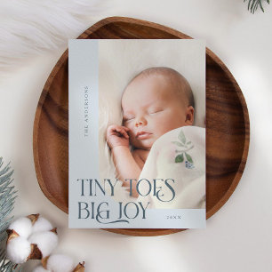 Tiny Toes Big Joy Slate Foto Anuncio de nacimiento