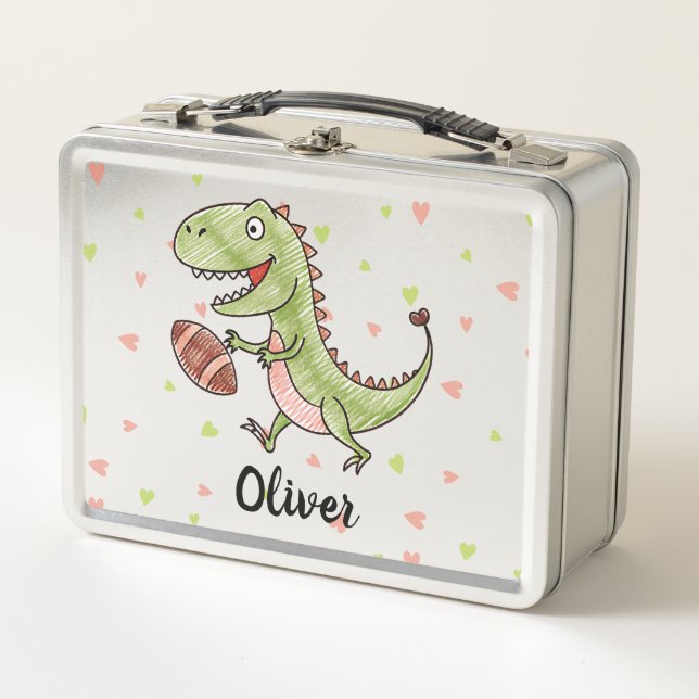 Tiny Trex Jugando Fútbol Personalizado (Anverso)
