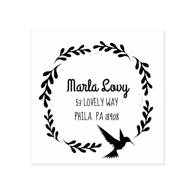 TINY VINES HUMMINGBIRD Sello de dirección de retor (Impresión)