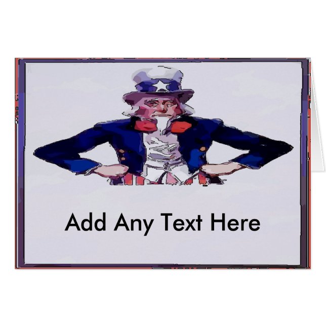 Tío Sam Añadir tarjeta de texto (Anverso (Horizontal))