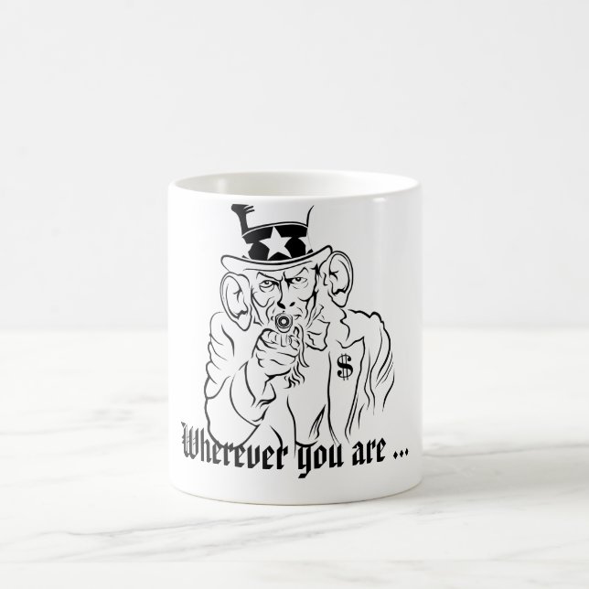 Tío SAM escucha Taza de café (Centro)