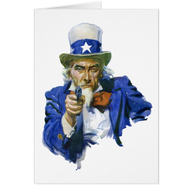 Tío Sam Patriótico Antiguo con Sombrero de Estrell (Frente)