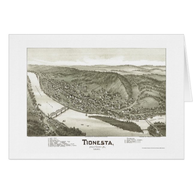 Tionesta, mapa panorámico del PA - 1896 (Anverso (Horizontal))