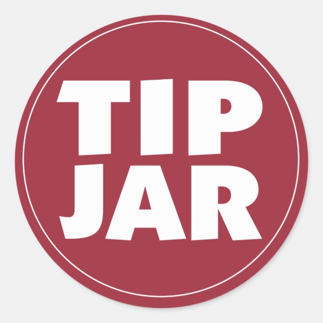 Tip Jar pegatina (Anverso)