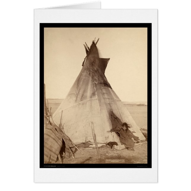 Tipi exterior indio joven SD 1891 de Oglala (Frente)