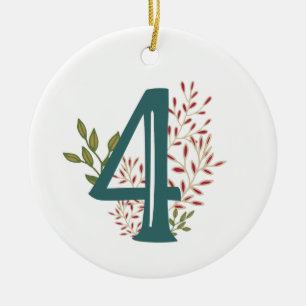 Tipo 4 ornamento floral de Enneagram del navidad